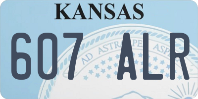 KS license plate 607ALR