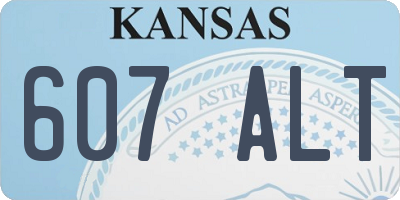 KS license plate 607ALT