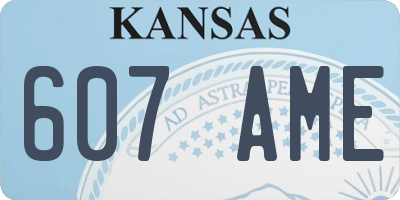 KS license plate 607AME
