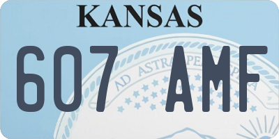 KS license plate 607AMF