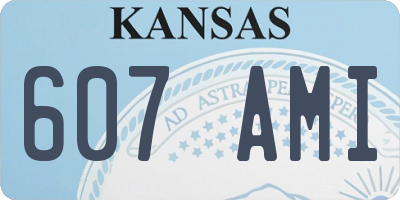 KS license plate 607AMI