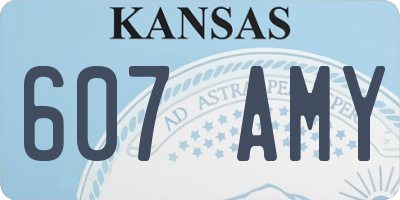 KS license plate 607AMY