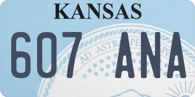 KS license plate 607ANA