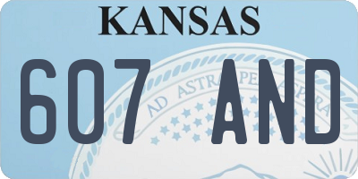 KS license plate 607AND