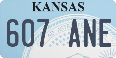 KS license plate 607ANE