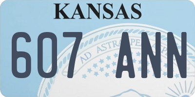 KS license plate 607ANN