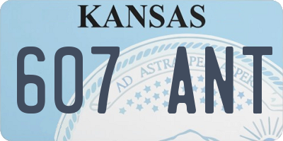 KS license plate 607ANT