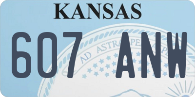 KS license plate 607ANW