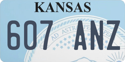 KS license plate 607ANZ
