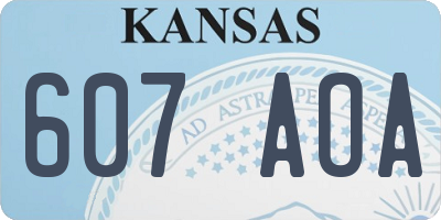 KS license plate 607AOA