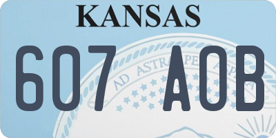 KS license plate 607AOB