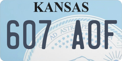 KS license plate 607AOF
