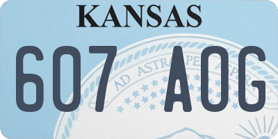 KS license plate 607AOG