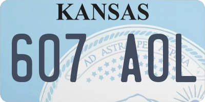 KS license plate 607AOL