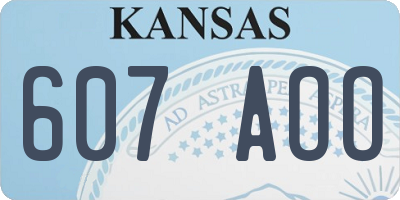 KS license plate 607AOO