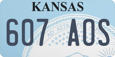 KS license plate 607AOS