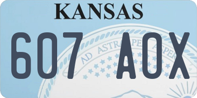 KS license plate 607AOX