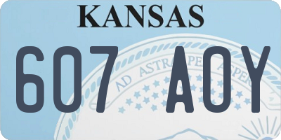 KS license plate 607AOY