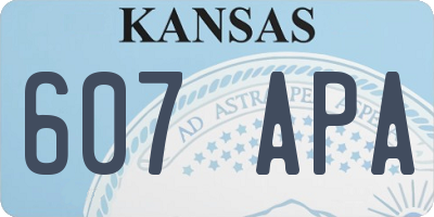 KS license plate 607APA