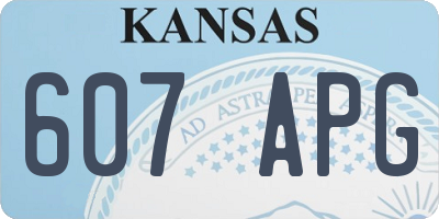 KS license plate 607APG
