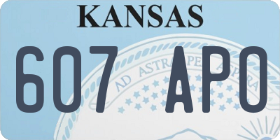 KS license plate 607APO