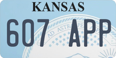 KS license plate 607APP