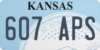 KS license plate 607APS