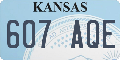 KS license plate 607AQE