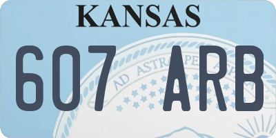 KS license plate 607ARB
