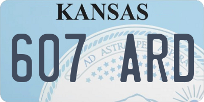 KS license plate 607ARD