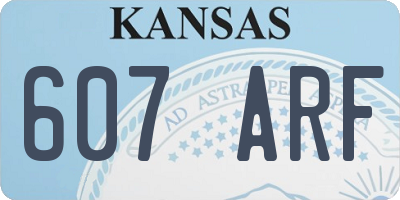 KS license plate 607ARF
