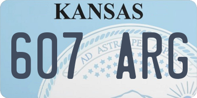 KS license plate 607ARG