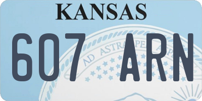 KS license plate 607ARN
