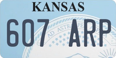 KS license plate 607ARP