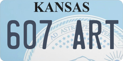 KS license plate 607ART