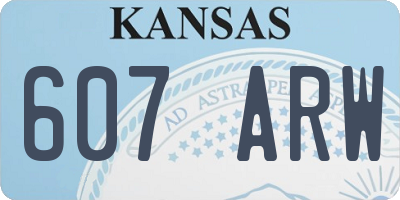 KS license plate 607ARW