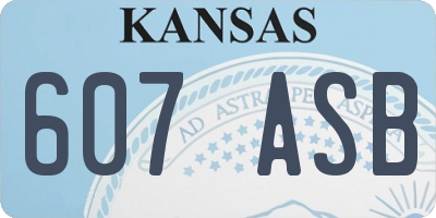 KS license plate 607ASB