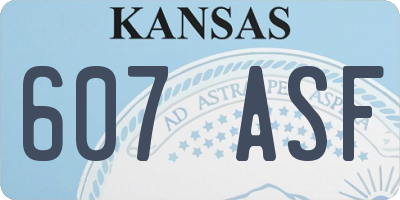 KS license plate 607ASF