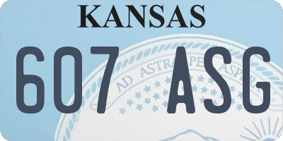 KS license plate 607ASG