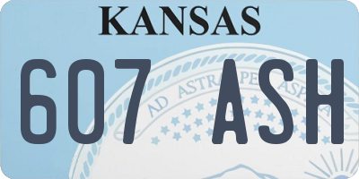 KS license plate 607ASH