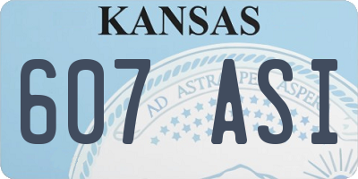 KS license plate 607ASI