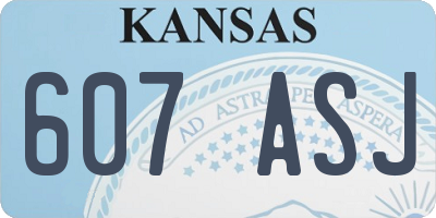 KS license plate 607ASJ