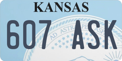 KS license plate 607ASK