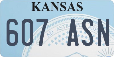 KS license plate 607ASN