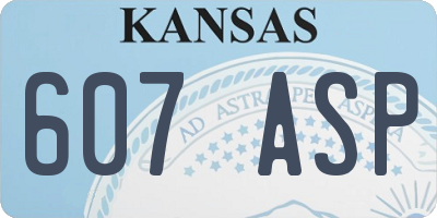 KS license plate 607ASP