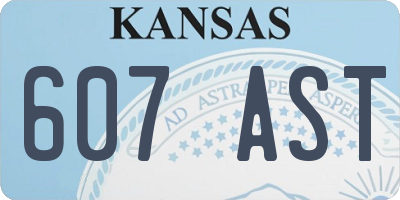 KS license plate 607AST