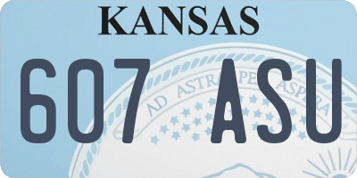 KS license plate 607ASU