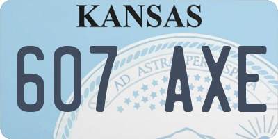 KS license plate 607AXE