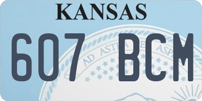KS license plate 607BCM