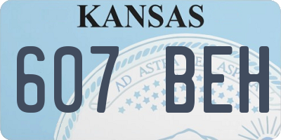 KS license plate 607BEH
